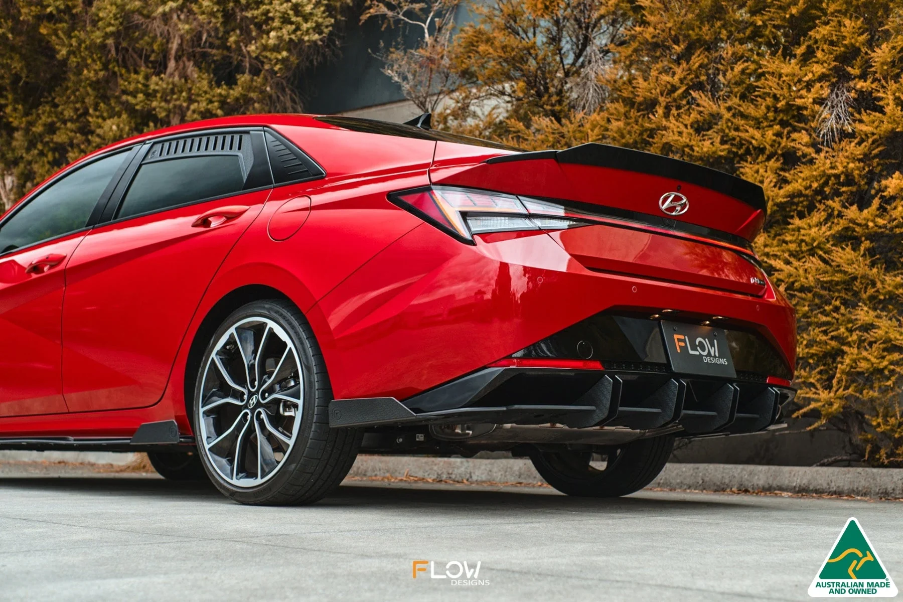 Flow Designs CN7 i30 N Line Sedan (2020-2022) Flow-Lock Rear Diffuser [GLOSS BLACK] - Image 12