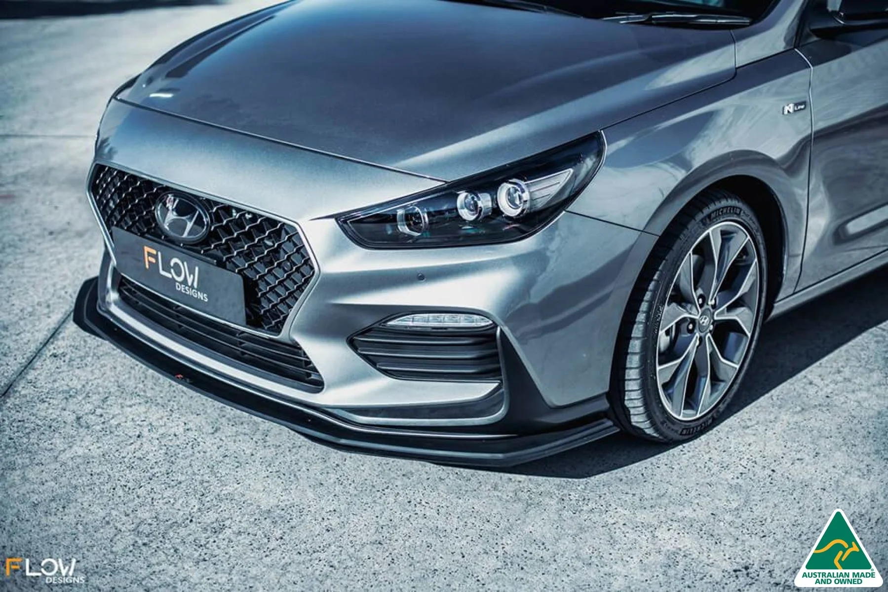 Flow Designs i30 N Line Hatch PD (2018+) Front Lip Splitter [GLOSS BLACK] - Image 10
