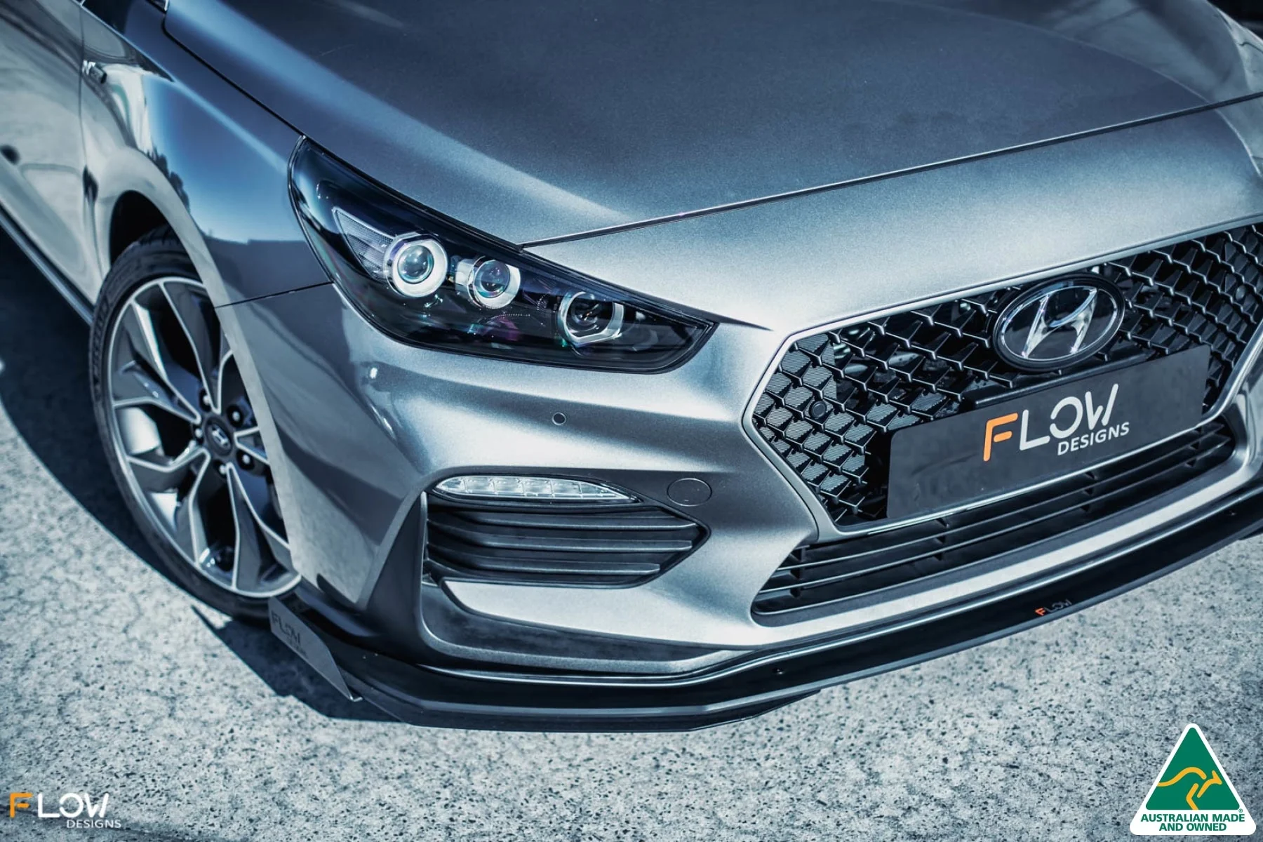 Flow Designs i30 N Line Hatch PD (2018+) Front Lip Splitter [GLOSS BLACK] - Image 13