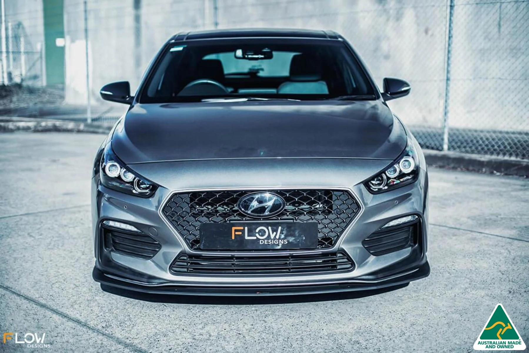 Flow Designs i30 N Line Hatch PD (2018+) Front Lip Splitter [GLOSS BLACK] - Image 4