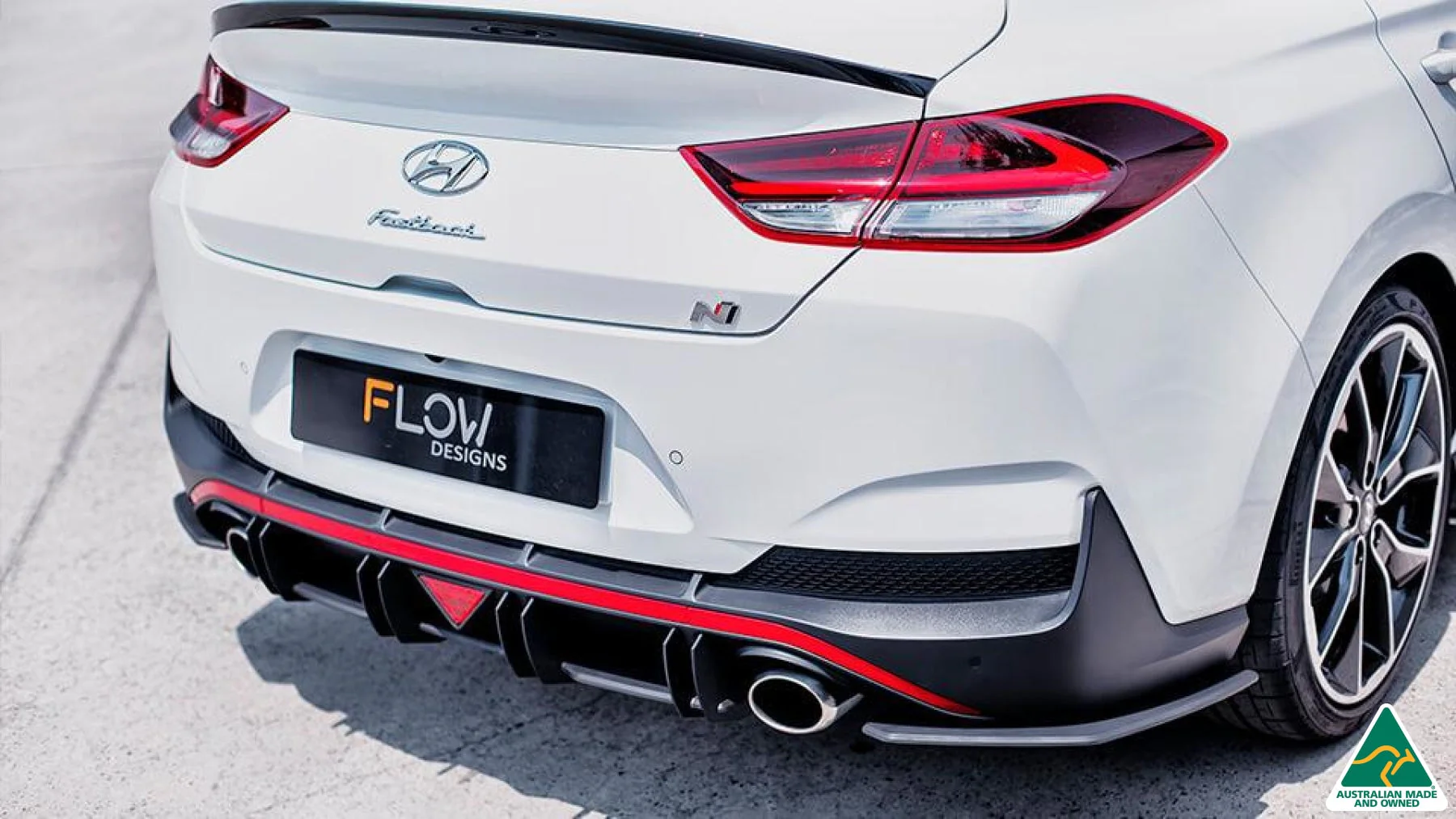 Flow Designs i30N Fastback PD Flow-Lock Rear Diffuser [GLOSS BLACK] - Image 2