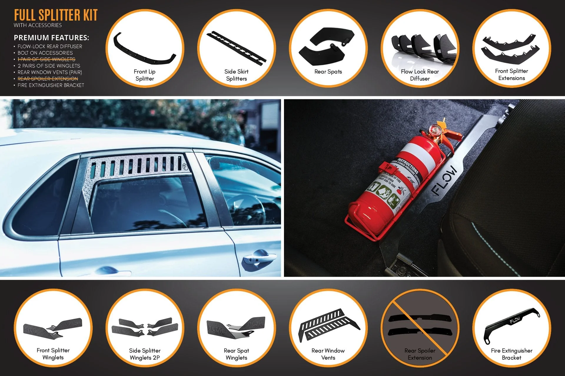 Flow Designs Hyundai i30N Hatch PD (2018-2020) Full Lip Splitter Set - Image 23