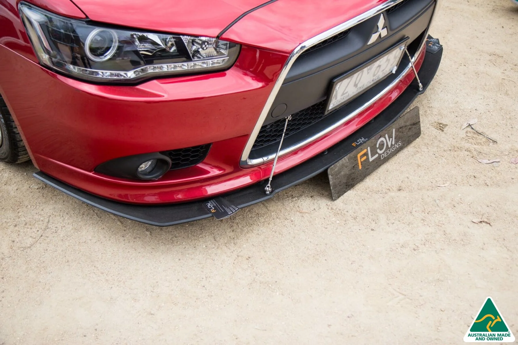Lancer Ralliart CJ Front Splitter V2.5 With Support Rods - Image 4