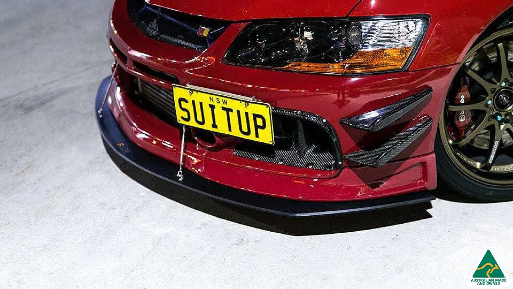Lancer Evolution IX Front Lip Splitter With Support Rods - Image 4