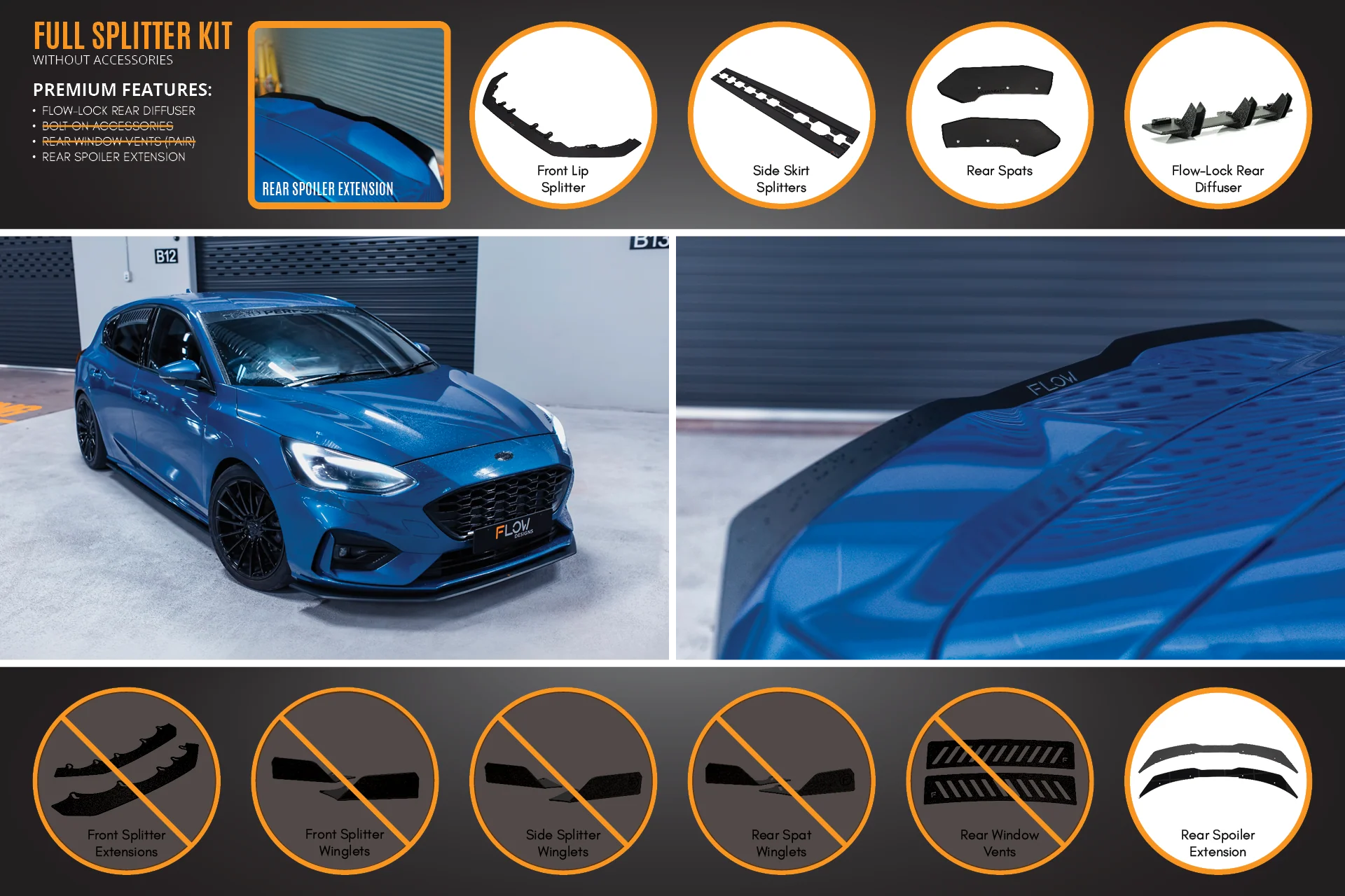 MK4 Focus ST-Line Full Lip Splitter Set - Image 4