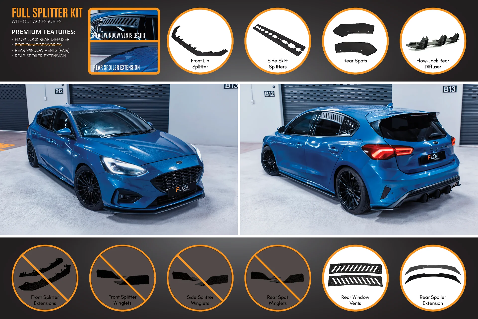 MK4 Focus ST-Line Full Lip Splitter Set - Image 5