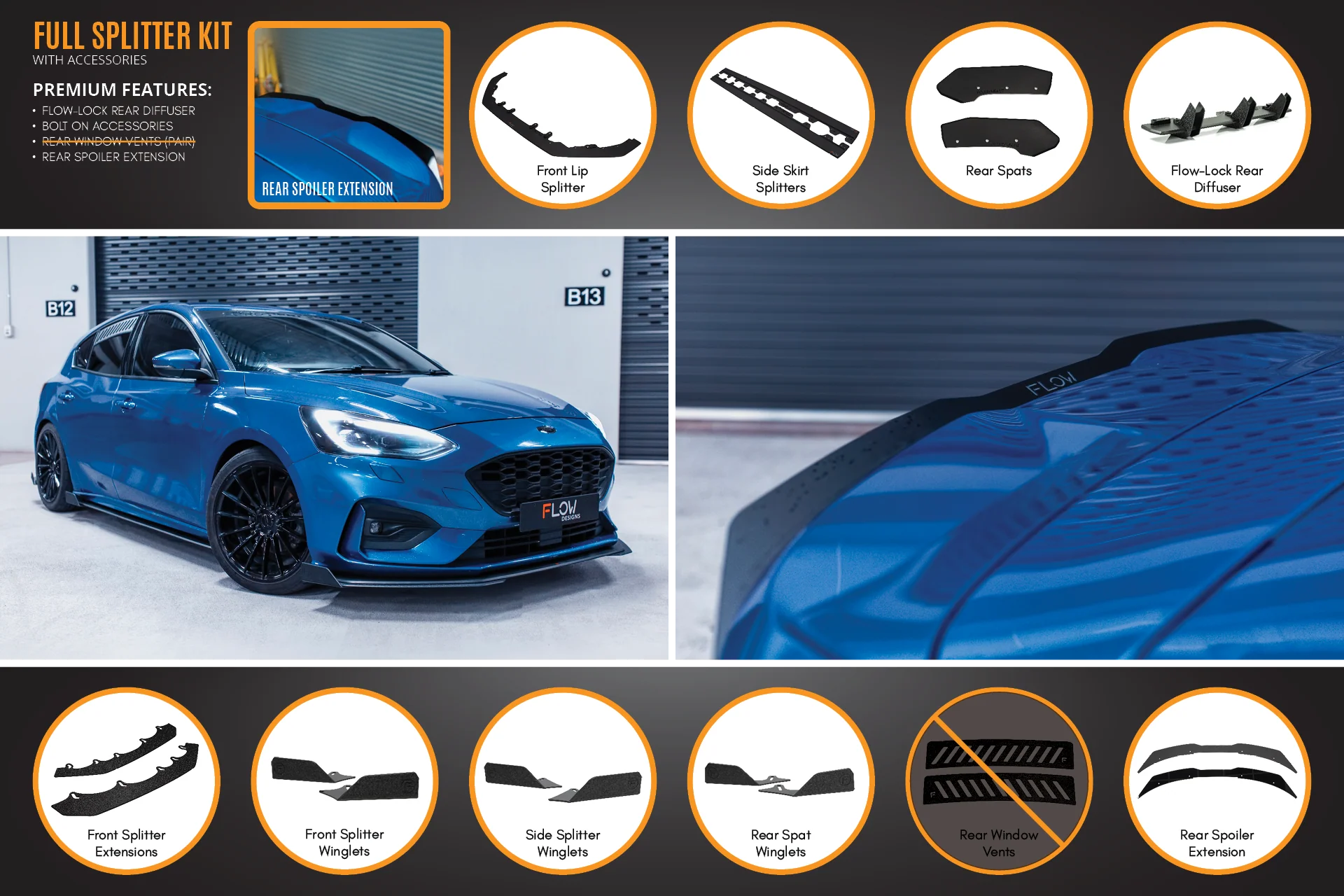 MK4 Focus ST-Line Full Lip Splitter Set - Image 8
