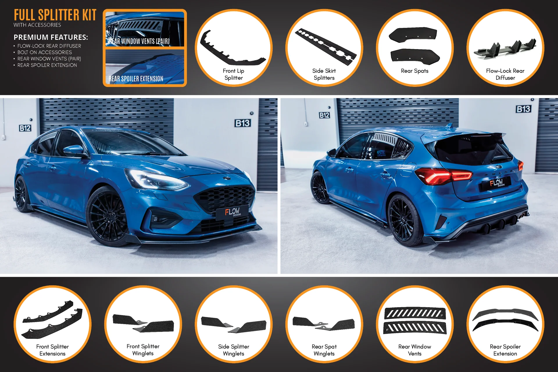 MK4 Focus ST-Line Full Lip Splitter Set - Image 9