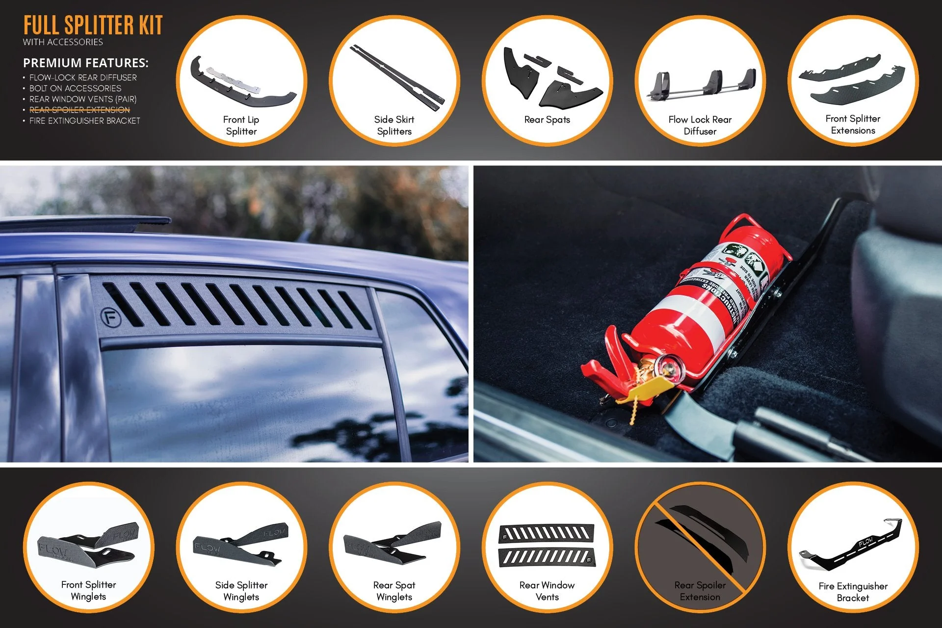 MK7 Golf GTI Full Lip Splitter Set with Flow-Lock Rear Diffuser - Image 14