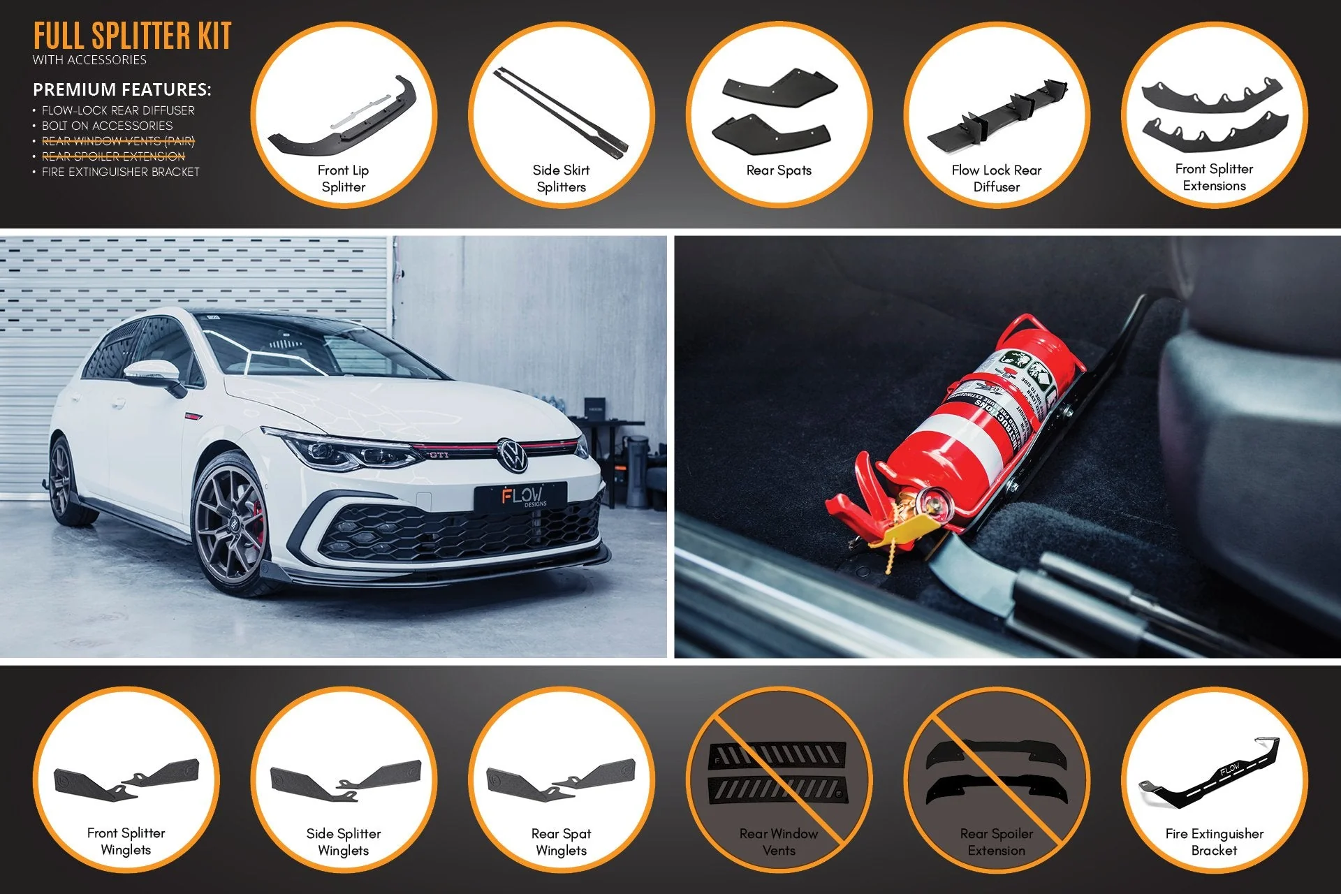 MK8 Golf GTI Full Lip Splitter Set - Image 12