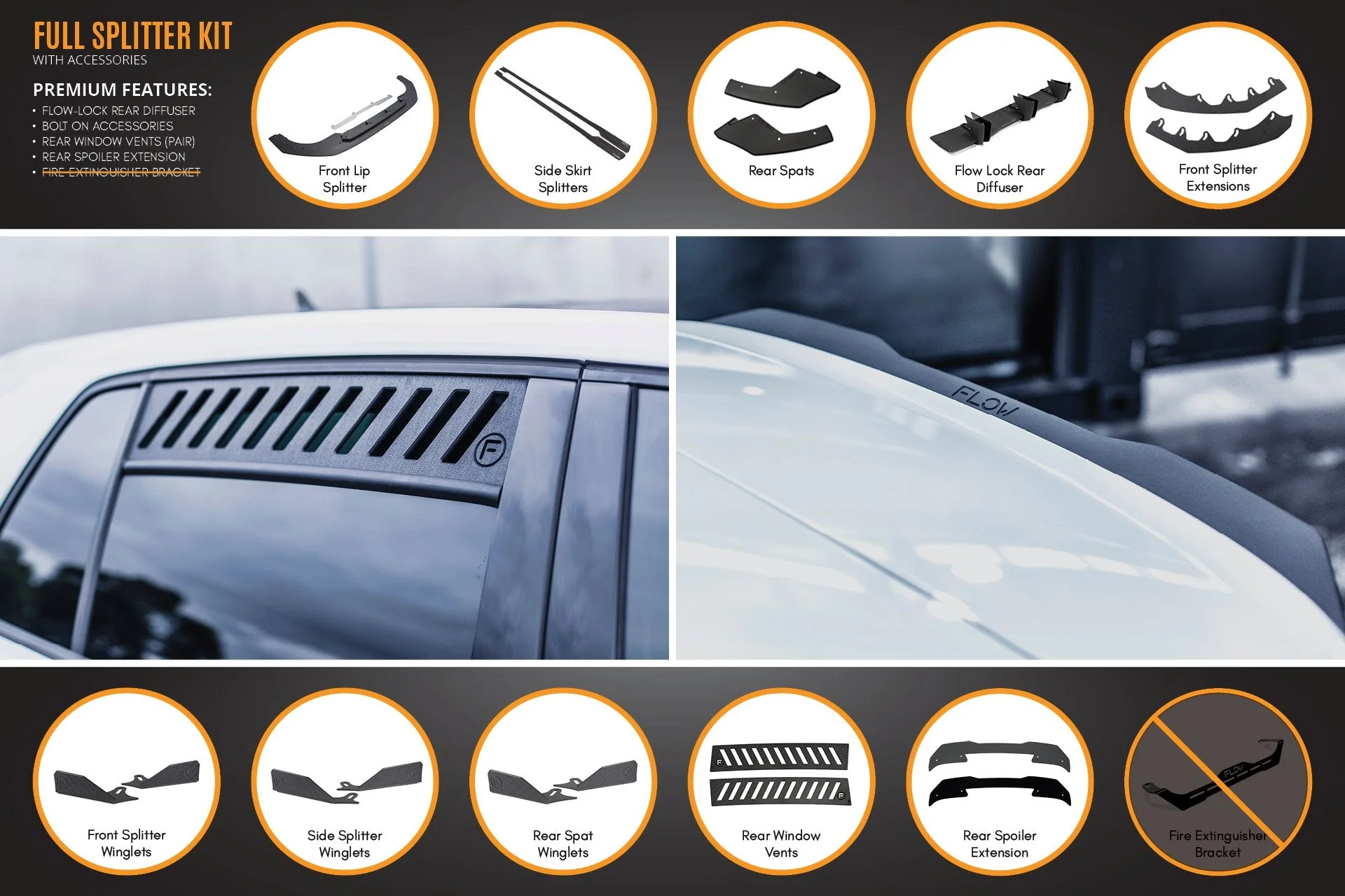 MK8 Golf GTI Full Lip Splitter Set - Image 13